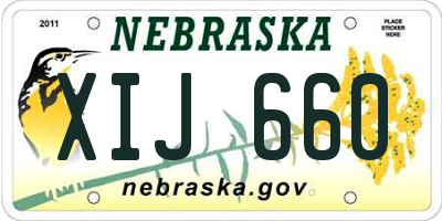 NE license plate XIJ660