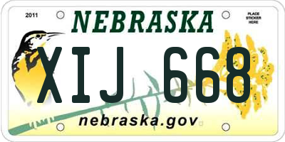 NE license plate XIJ668
