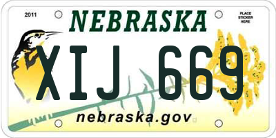 NE license plate XIJ669