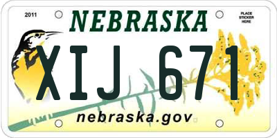 NE license plate XIJ671