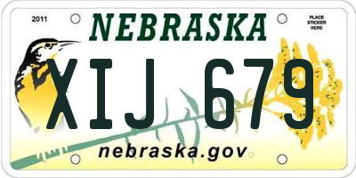 NE license plate XIJ679