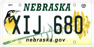NE license plate XIJ680