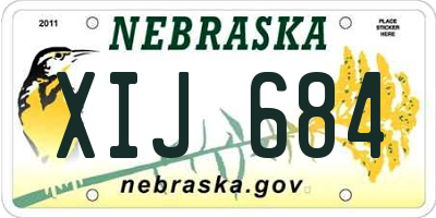 NE license plate XIJ684