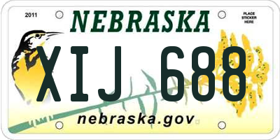 NE license plate XIJ688