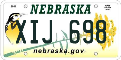 NE license plate XIJ698