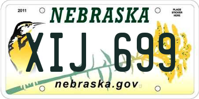 NE license plate XIJ699