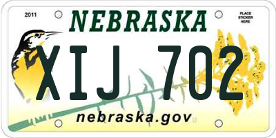 NE license plate XIJ702