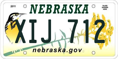 NE license plate XIJ712