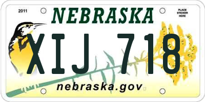 NE license plate XIJ718