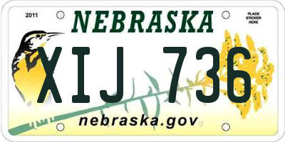 NE license plate XIJ736