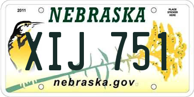 NE license plate XIJ751