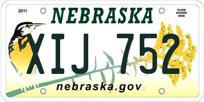 NE license plate XIJ752