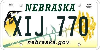 NE license plate XIJ770