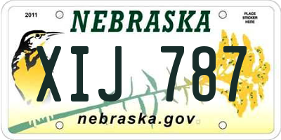 NE license plate XIJ787