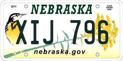 NE license plate XIJ796