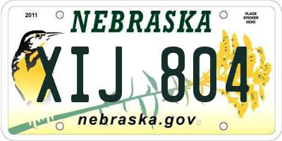 NE license plate XIJ804