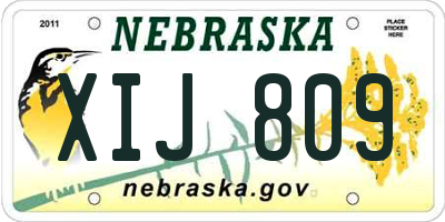 NE license plate XIJ809