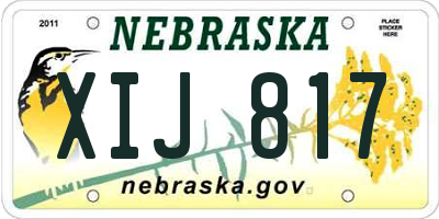 NE license plate XIJ817