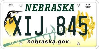 NE license plate XIJ845