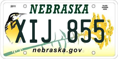 NE license plate XIJ855
