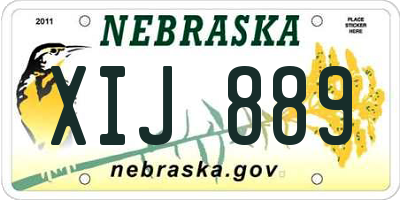 NE license plate XIJ889