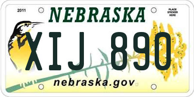 NE license plate XIJ890
