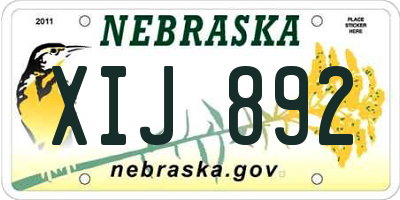 NE license plate XIJ892