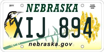NE license plate XIJ894