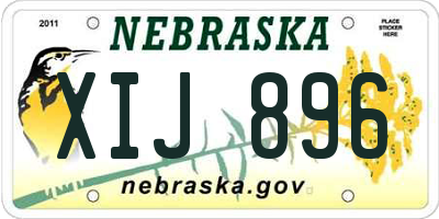 NE license plate XIJ896