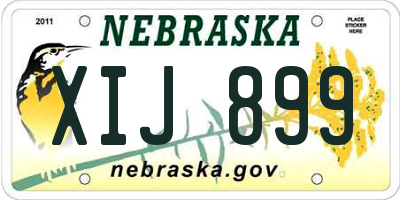 NE license plate XIJ899