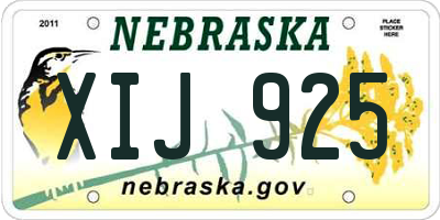 NE license plate XIJ925