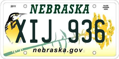 NE license plate XIJ936