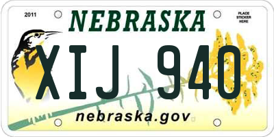 NE license plate XIJ940