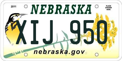 NE license plate XIJ950