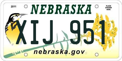 NE license plate XIJ951