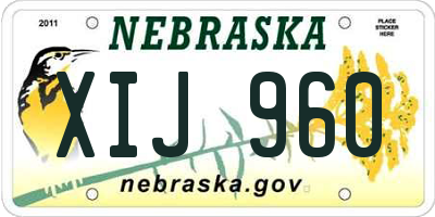 NE license plate XIJ960