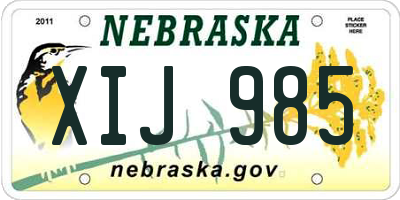 NE license plate XIJ985
