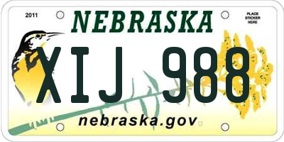 NE license plate XIJ988