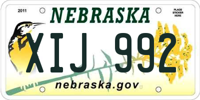 NE license plate XIJ992