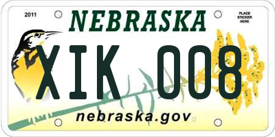 NE license plate XIK008