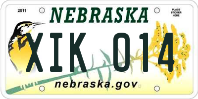 NE license plate XIK014