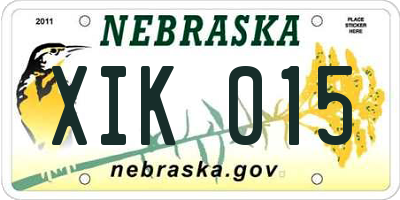 NE license plate XIK015