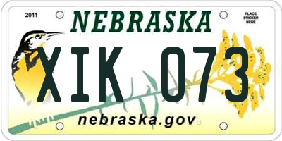 NE license plate XIK073