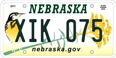NE license plate XIK075