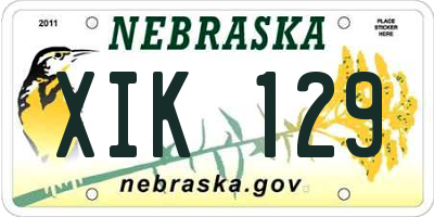 NE license plate XIK129