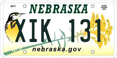 NE license plate XIK131
