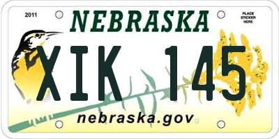 NE license plate XIK145