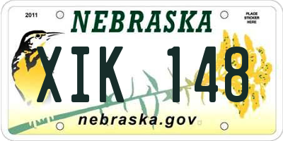 NE license plate XIK148