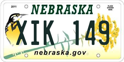 NE license plate XIK149