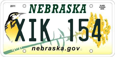 NE license plate XIK154